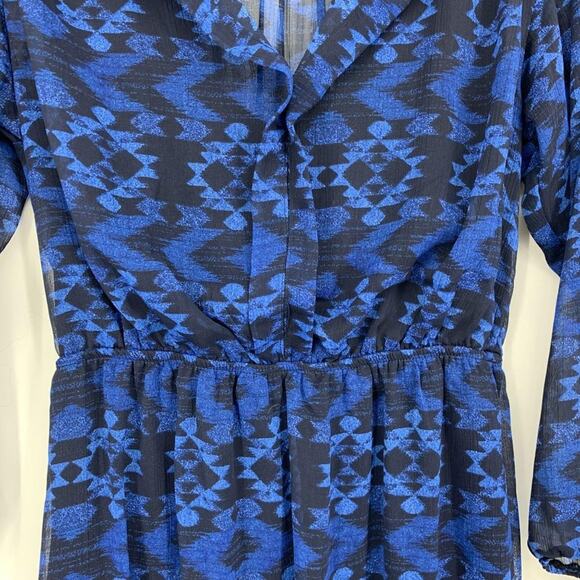 Blue and Black Southwestern Pattern Maxi Dress Women's Medium - Picture 3 of 6